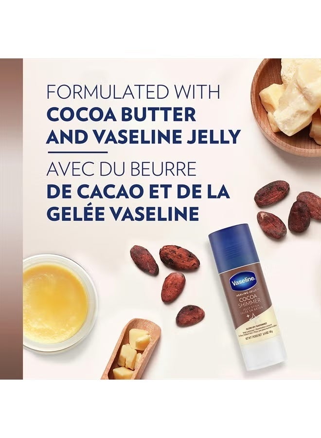 Vaseline Unilever Vaseline Cocoa Shimmer Jelly Stick GLOW UP Body Luminizer For Dewy Radiant Skin 40g - 3 Count - Image 5